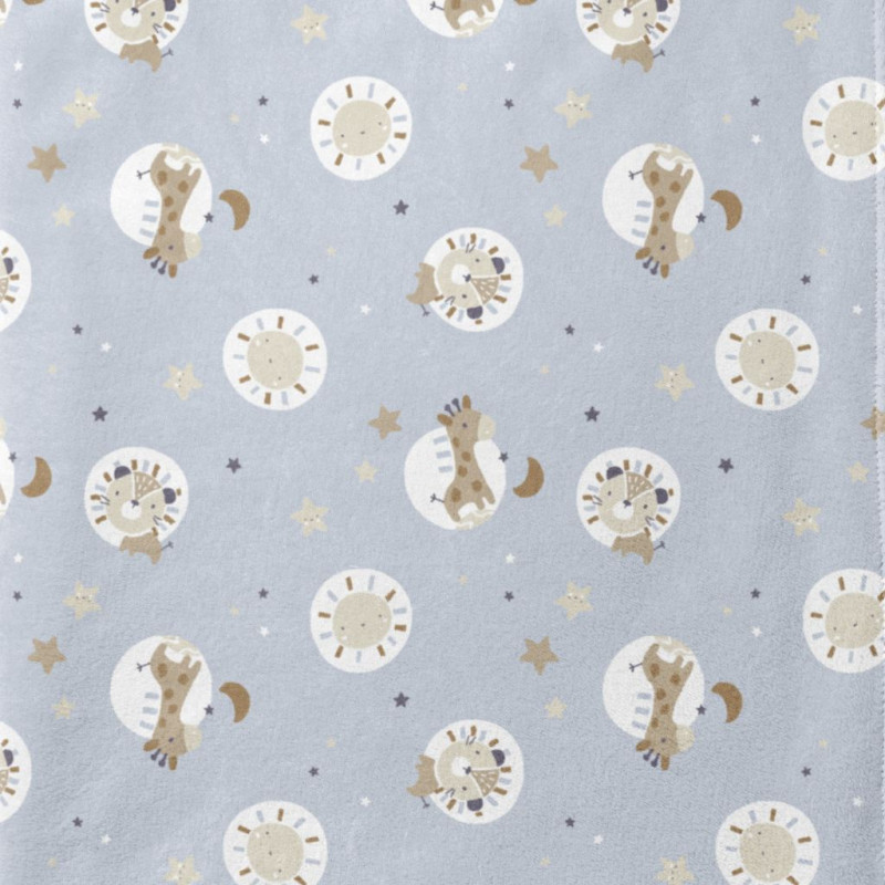 Kuschelstrick BLOUBI2 Blau / Kamel